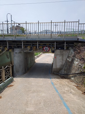 Under bridge